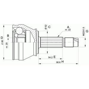 комплект каре за полуоска OPEN PARTS CVJ5223.10 