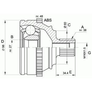 комплект каре за полуоска OPEN PARTS CVJ5227.10 