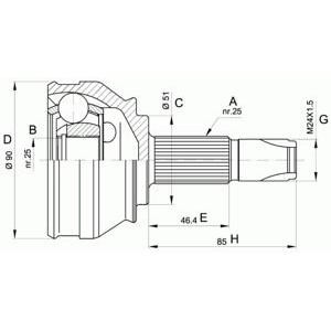 комплект каре за полуоска OPEN PARTS CVJ5252.10 