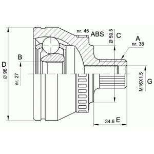 комплект каре за полуоска OPEN PARTS CVJ5261.10 