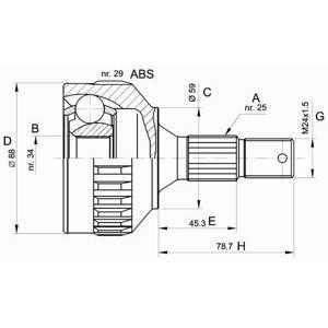 комплект каре за полуоска OPEN PARTS CVJ5287.10 