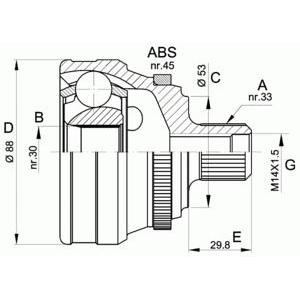 комплект каре за полуоска OPEN PARTS CVJ5304.10 