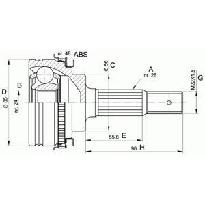 комплект каре за полуоска OPEN PARTS CVJ5341.10 
