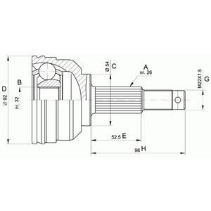 комплект каре за полуоска OPEN PARTS CVJ5345.10 