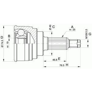 комплект каре за полуоска OPEN PARTS CVJ5352.10 