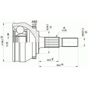 комплект каре за полуоска OPEN PARTS CVJ5355.10 