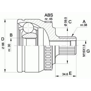 комплект каре за полуоска OPEN PARTS CVJ5364.10 