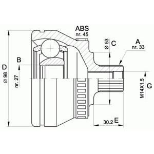 комплект каре за полуоска OPEN PARTS CVJ5368.10 