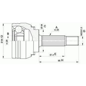 комплект каре за полуоска OPEN PARTS CVJ5372.10 