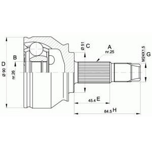 комплект каре за полуоска OPEN PARTS CVJ5374.10 