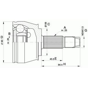 комплект каре за полуоска OPEN PARTS CVJ5375.10 