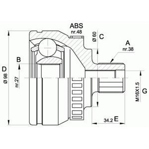комплект каре за полуоска OPEN PARTS CVJ5376.10 