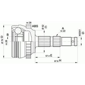 комплект каре за полуоска OPEN PARTS CVJ5387.10 