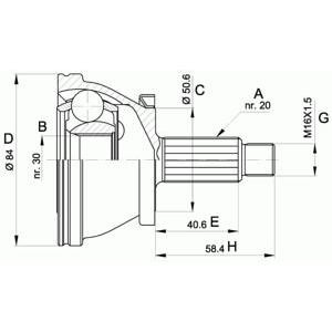 комплект каре за полуоска OPEN PARTS CVJ5390.10 