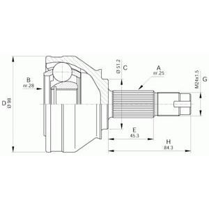 комплект каре за полуоска OPEN PARTS CVJ5438.10 