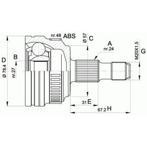 комплект каре за полуоска OPEN PARTS CVJ5443.10 