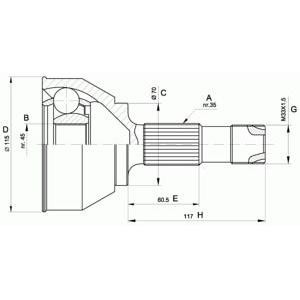 комплект каре за полуоска OPEN PARTS CVJ5458.10 