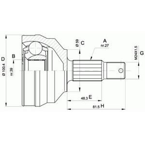 комплект каре за полуоска OPEN PARTS CVJ5460.10 