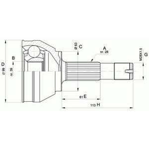 комплект каре за полуоска OPEN PARTS CVJ5463.10 