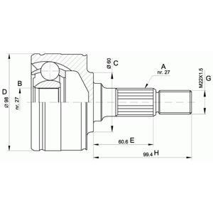 комплект каре за полуоска OPEN PARTS CVJ5483.10 