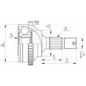 комплект каре за полуоска OPEN PARTS CVJ5499.10 
