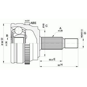 комплект каре за полуоска OPEN PARTS CVJ5501.10 