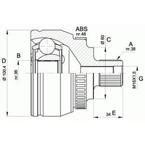 комплект каре за полуоска OPEN PARTS CVJ5516.10 