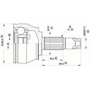 комплект каре за полуоска OPEN PARTS CVJ5525.10 