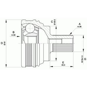 комплект каре за полуоска OPEN PARTS CVJ5538.10 