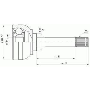 комплект каре за полуоска OPEN PARTS CVJ5563.10 