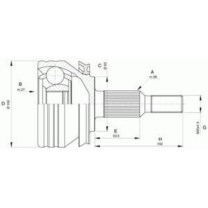 комплект каре за полуоска OPEN PARTS CVJ5581.10 