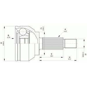 комплект каре за полуоска OPEN PARTS CVJ5582.10 