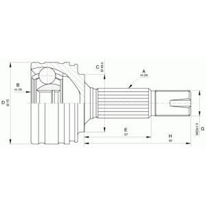 комплект каре за полуоска OPEN PARTS CVJ5616.10 