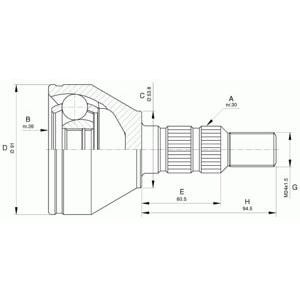 комплект каре за полуоска OPEN PARTS CVJ5641.10 