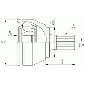 комплект каре за полуоска OPEN PARTS CVJ5643.10 