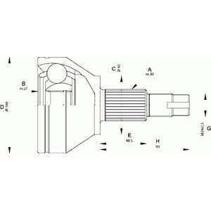 комплект каре за полуоска OPEN PARTS CVJ5673.10 
