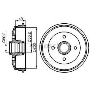 спирачен барабан BOSCH 0 986 477 050 