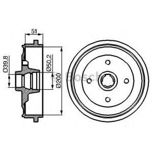 спирачен барабан BOSCH 0 986 477 053 