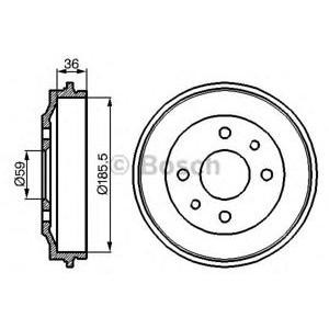 спирачен барабан BOSCH 0 986 477 055 