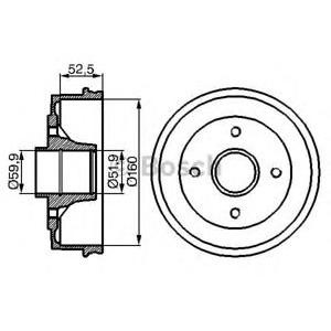 спирачен барабан BOSCH 0 986 477 061 