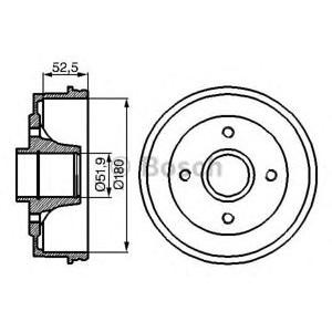 спирачен барабан BOSCH 0 986 477 076 