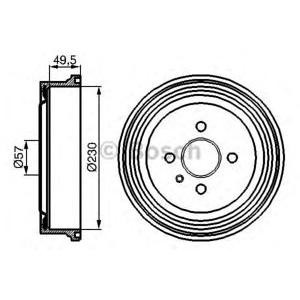 спирачен барабан BOSCH 0 986 477 100 