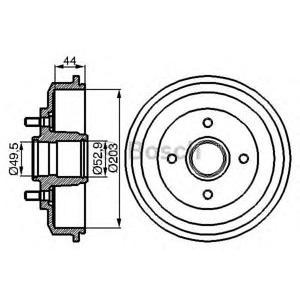 спирачен барабан BOSCH 0 986 477 102 