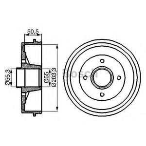 спирачен барабан BOSCH 0 986 477 108 