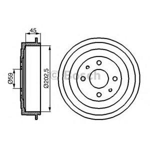 спирачен барабан BOSCH 0 986 477 109 