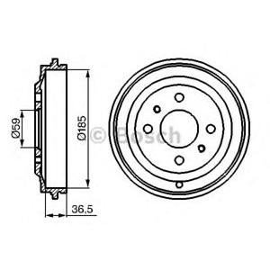 спирачен барабан BOSCH 0 986 477 125 