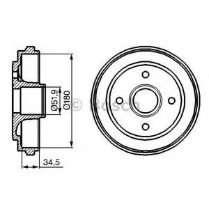 спирачен барабан BOSCH 0 986 477 128 