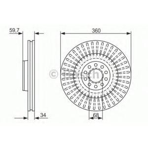 спирачен диск BOSCH 0 986 479 B97