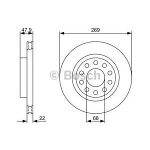 спирачен диск BOSCH 0 986 479 366