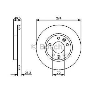 спирачен диск BOSCH 0 986 479 444 
